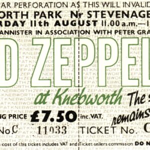 Led Zeppelin Original Knebworth 1979 Ticket
